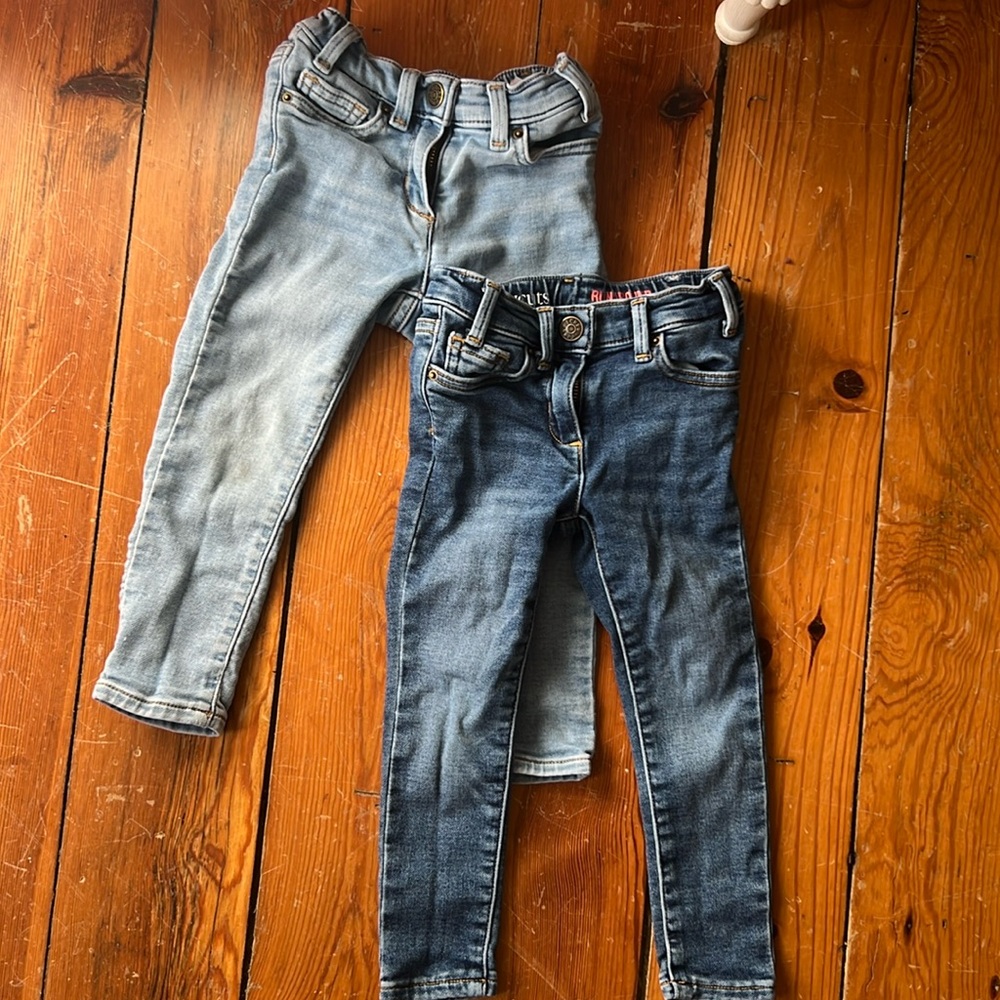 Lot of 2 crew cuts runaround skinny toddler jeans 4
